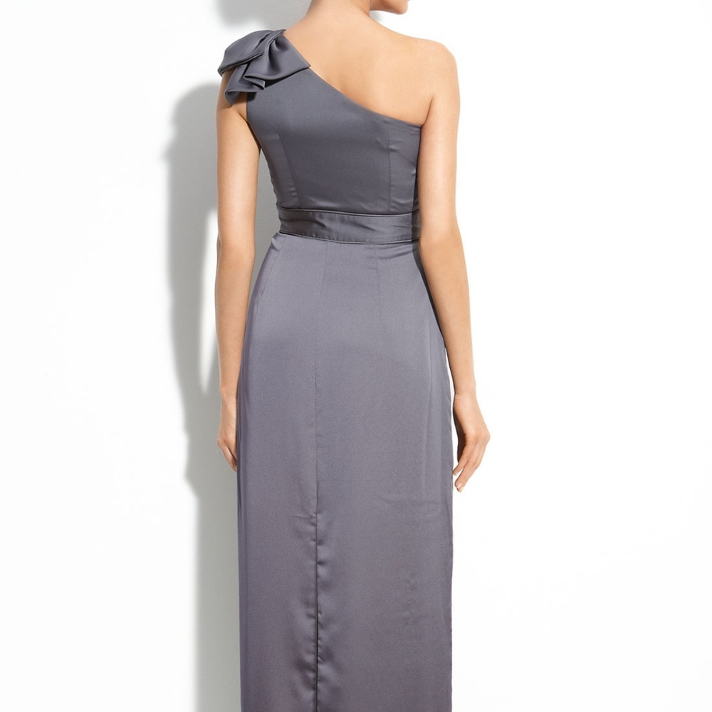 MAX & CLEO One Shoulder Ruffled Trim Gown